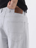 Men's Light Grey Loose Fit Washed Jeans Non-Stretchable