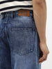 Men's Blue Loose Baggy Fit Cut and Sew Panelled Jeans Non-Stretchable