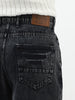 Men's Black  Loose Baggy Fit Washed Jeans Non-Stretchable