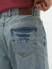 Men's Ice Blue Loose Baggy Fit Washed Jeans Non-Stretchable