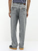 Men's Ice Grey Loose Baggy Fit Washed Jeans Non-Stretchable