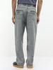 Men's Ice Grey Loose Baggy Fit Washed Jeans Non-Stretchable