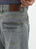 Men's Ice Grey Loose Baggy Fit Washed Jeans Non-Stretchable