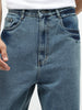 Men's Light Blue  Loose Baggy Fit Washed Jeans Non-Stretchable