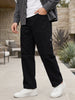 Men's Black Loose Baggy Fit Washed Cargo Jeans with 6 Pockets Non-Stretchable