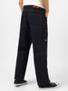Men's Dark Grey Loose Baggy Fit Washed Cargo Jeans with 6 Pockets Non-Stretchable