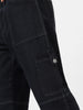Men's Dark Grey Loose Baggy Fit Washed Cargo Jeans with 6 Pockets Non-Stretchable