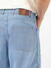 Men's Ice Blue Loose Baggy Fit Washed Cargo Jeans with 6 Pockets Non-Stretchable