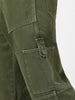 Men's Olive Green Loose Baggy Fit Washed Cargo Jeans with 6 Pockets Non-Stretchable