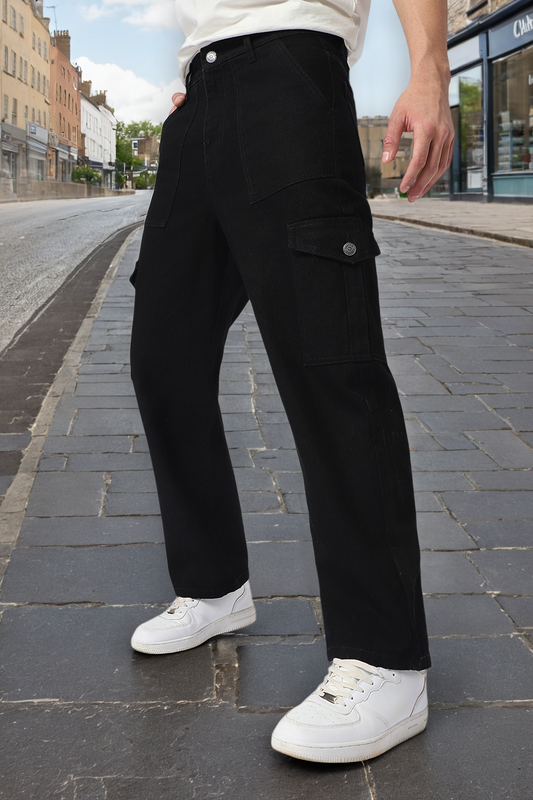 24 Pack Men's Premium Cargo Stretch Jeans in Black main image 0