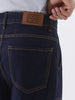 Men's Dark Blue Loose Fit Cargo Jeans with 6 Pockets Non-Stretchable