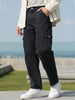 Men's Dark Grey Loose Fit Cargo Jeans with 6 Pockets Non-Stretchable