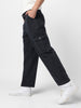 Men Dark Grey Loose Fit Cargo Jeans with 6 Pockets Non-Stretchable