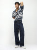 Men's Blue Loose Fit Cargo Jeans with 6 Pockets Non-Stretchable
