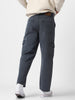 Men's Grey Loose Fit Cargo Jeans with 6 Pockets Non-Stretchable