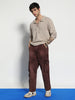 Men's Brown Loose Baggy Fit Washed Cargo Jeans with 7 Pockets Non-Stretchable