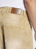 Men's Beige Loose Baggy Fit Washed Cargo Jeans with 6 Pockets Non-Stretchable