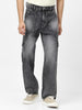 Men's Grey Loose Baggy Fit Washed Cargo Jeans with 6 Pockets Non-Stretchable