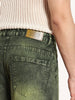 Men's Olive Green Loose Baggy Fit Washed Cargo Jeans with 6 Pockets Non-Stretchable