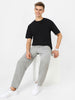 Men's Ice Grey Loose Fit Cargo Carpenter Jeans With 6 Pockets Non-Stretchable