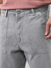 Men's Ice Grey Loose Fit Cargo Carpenter Jeans With 6 Pockets Non-Stretchable