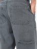 Men's Light Grey Loose Fit Cargo Carpenter Jeans With 6 Pockets Non-Stretchable