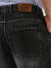 Men's Black Loose Fit Cargo Carpenter Jeans With 6 Pockets Non-Stretchable