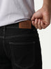 Men's Black Loose Baggy Fit Washed Denim Jeans Non-Stretchable