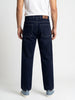 Men's Dark Blue Loose Baggy Fit Washed Denim Jeans Non-Stretchable