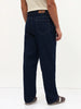 Men's Dark Blue Loose Baggy Fit Raw Washed Denim Jeans Non-Stretchable