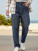Men's Blue Loose Baggy Fit Washed Jeans Non-Stretchable