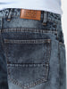 Men's Dark Blue Loose Baggy Fit Washed Jeans Non-Stretchable