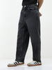 Men's Black Loose Baggy Fit Heavy Washed Jeans Non-Stretchable