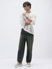 Men's Dark Blue Loose Baggy Fit Heavy Washed Jeans Non-Stretchable