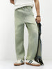 Men's Ice Grey Loose Baggy Fit Heavy Washed Jeans Non-Stretchable