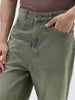 Men's Grey Loose Baggy Fit Heavy Washed Jeans Non-Stretchable