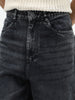 Men's Black Loose Baggy Fit Heavy Washed Jeans Non-Stretchable