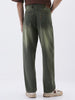 Men's Dark Grey Loose Baggy Fit Heavy Washed Jeans Non-Stretchable