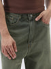 Men's Dark Grey Loose Baggy Fit Heavy Washed Jeans Non-Stretchable
