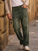 Men's Dark Grey Loose Baggy Fit Heavy Washed Jeans Non-Stretchable
