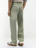 Men's Ice Grey Loose Baggy Fit Heavy Washed Jeans Non-Stretchable