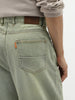 Men's Ice Grey Loose Baggy Fit Heavy Washed Jeans Non-Stretchable