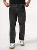 Men's Black Regular Fit Acid Washed Denim Jeans Stretchable