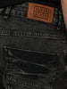 Men's Black Regular Fit Acid Washed Denim Jeans Stretchable