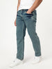 Men's Ice Blue Regular Fit Acid Washed Denim Jeans Stretchable