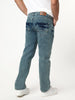 Men's Ice Blue Regular Fit Acid Washed Denim Jeans Stretchable