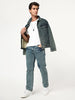Men's Ice Blue Regular Fit Acid Washed Denim Jeans Stretchable