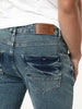 Men's Ice Blue Regular Fit Acid Washed Denim Jeans Stretchable