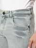 Men's Ice Grey Regular Fit Acid Washed Denim Jeans Stretchable