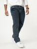 Men's Light Blue Regular Fit Acid Washed Denim Jeans Stretchable